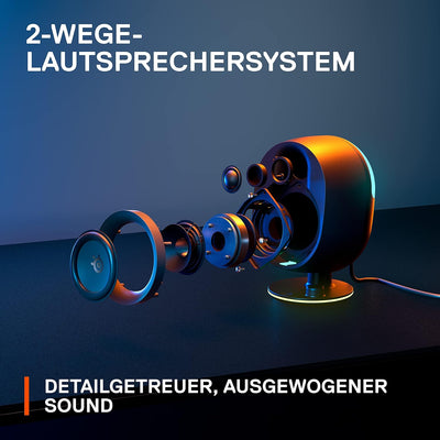 SteelSeries Arena 7 - 2.1-Gaming-Lautsprecher – 2-Wege-Lautsprecherdesign – Starke Bässe, Subwoofer