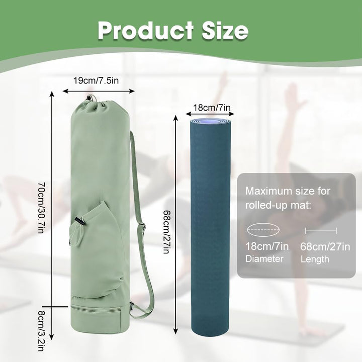 Yogatasche, Yogamatte Tasche mit Verstellbarem Schultergurt Yoga Tasche Gross mit Nassfach und Flasc