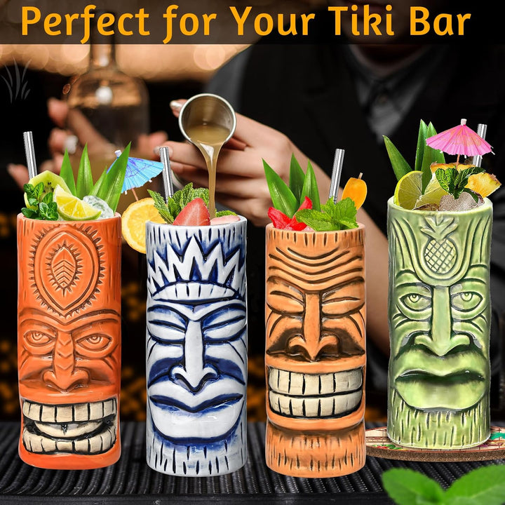 SuproBarware Tiki Mugs Set of 4 (TJB4-4), Tjb4-4