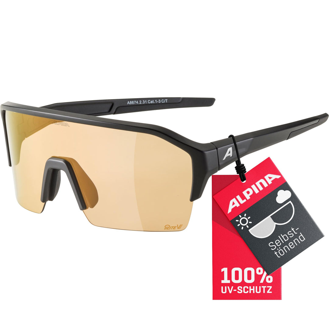 ALPINA Unisex Sport- & Fahrradbrille Sportbrille (1er Pack) Einheitsgrösse Black Matt, Einheitsgr&#x