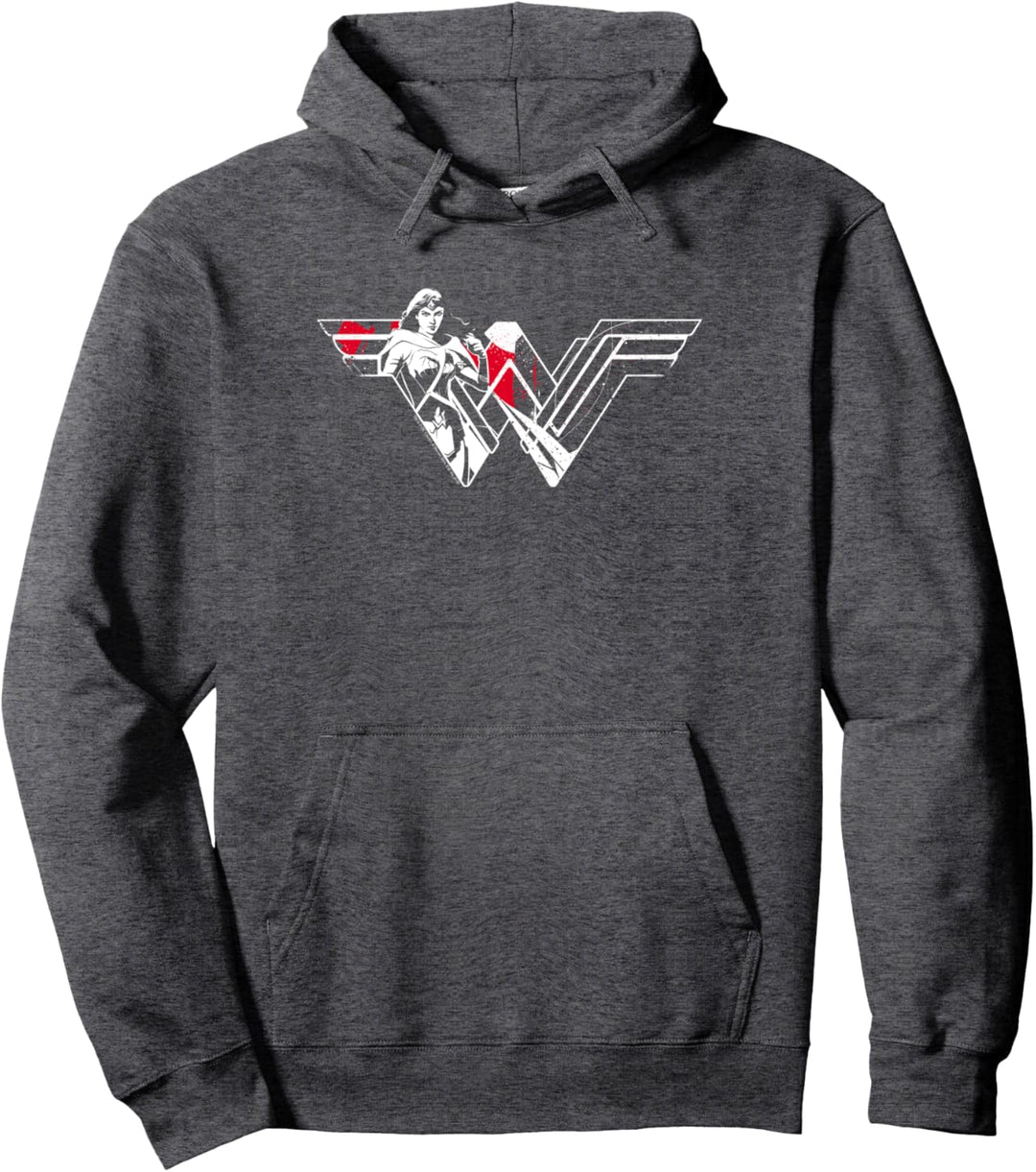 Batman v Superman Wonder Woman Splatter Logo Pullover Hoodie