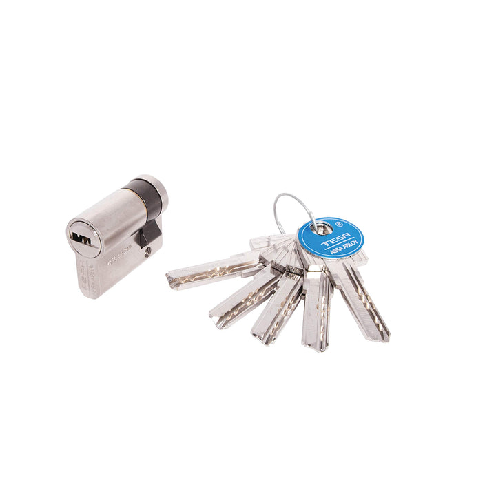 Tesa Assa Abloy Sicherheits-Zylinder, M6503010N Schlüssel - Kurzer Nocken Vernickelt 30x10mm, Schlüs