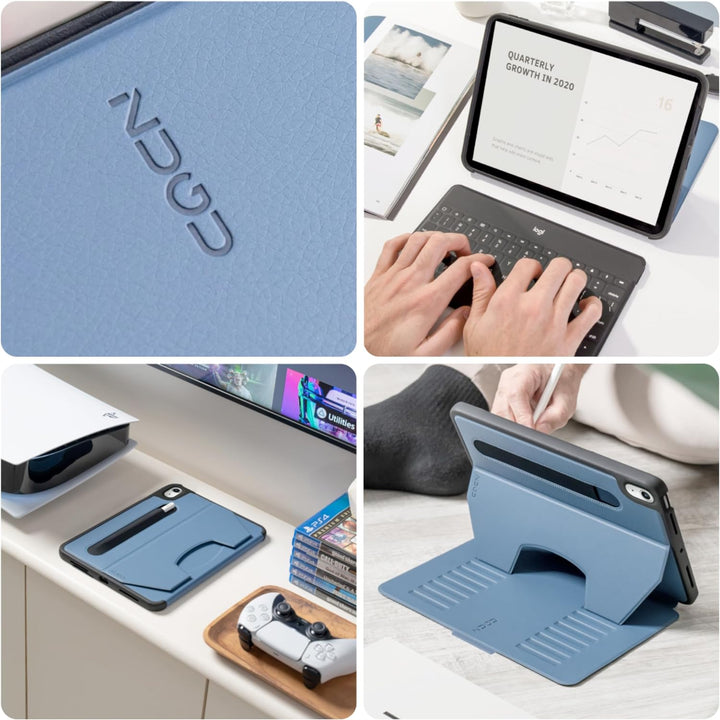 ZUGU iPad 10.9 Hülle 2022 10. Generation, schlanke Schutzhülle 8 Winkel-Ständer magnetisch, Stifthal