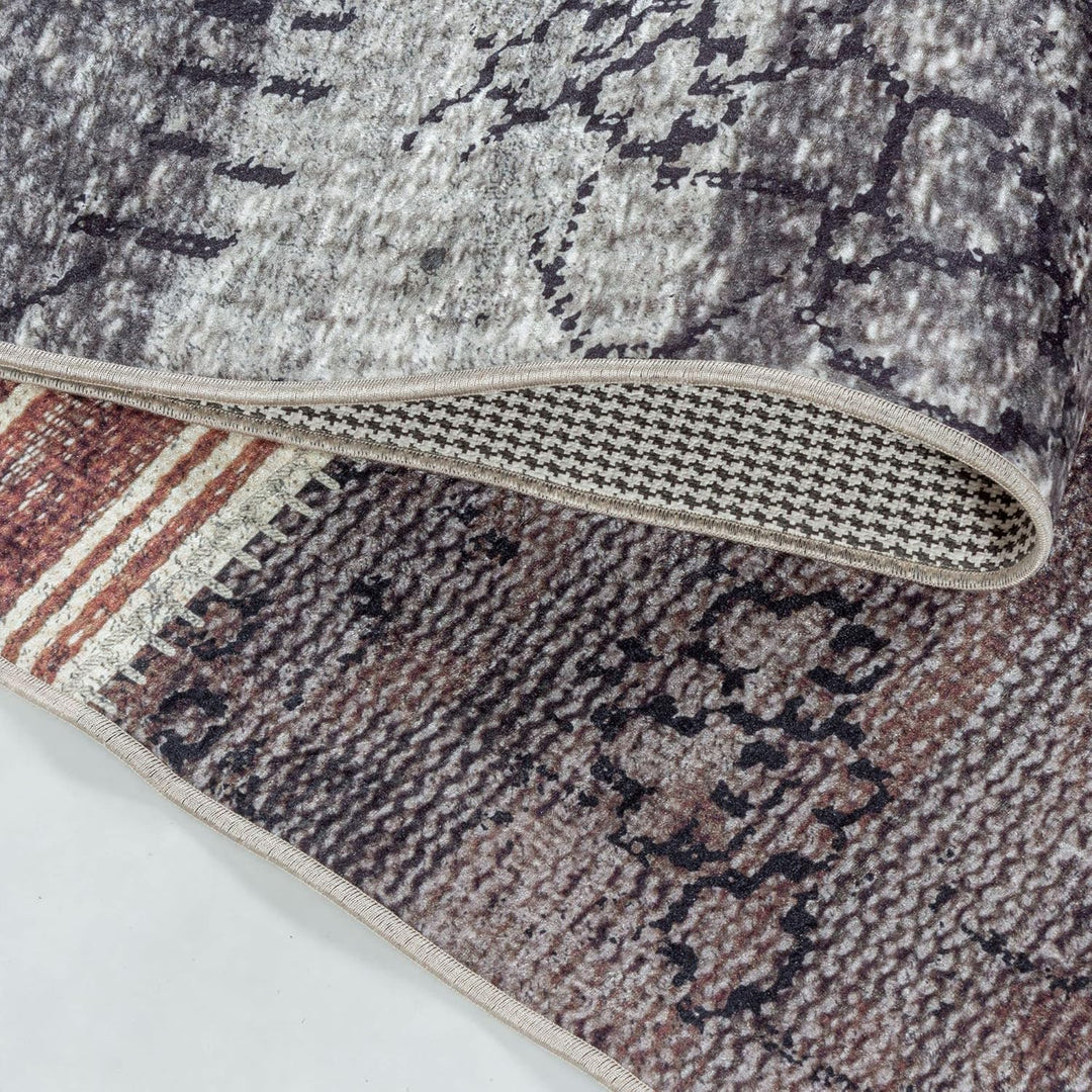Carpetsale24 Waschbarer Kurzflor Teppich Multi 160x230 cm Patchwork Design mit Rutschfester Rückseit