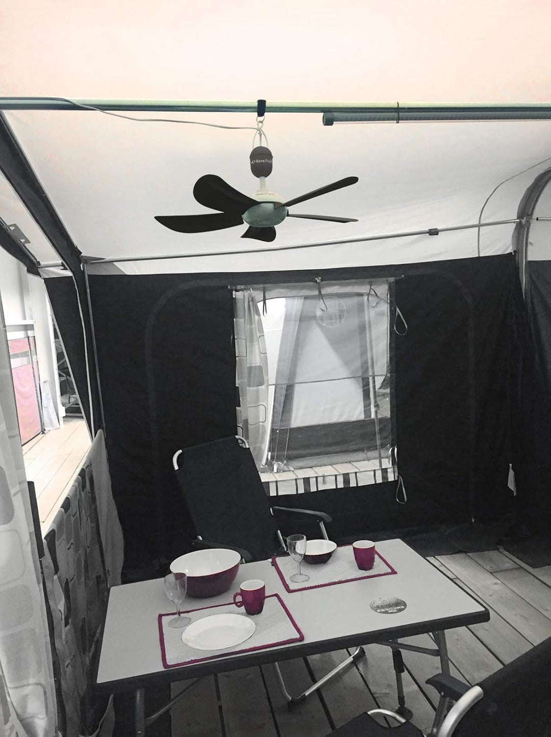 Eurotrail Faltbarer Deckenventilator - Markisen Ventilator - 230V