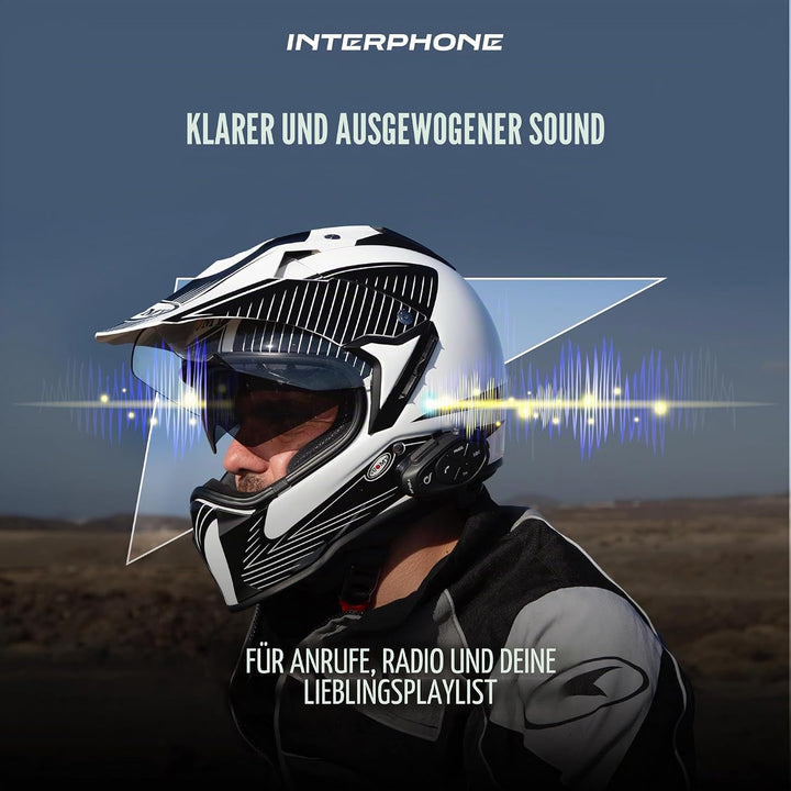 INTERPHONE Tour - Einzelpack - Bluetooth-Kommunikationssystem für Motorräder - Bis zu 4 Reiters, 1,5
