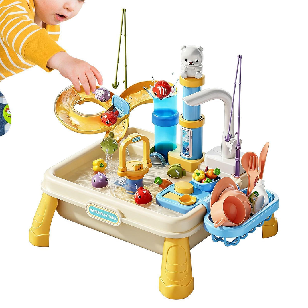Wasserspieltisch für Kinder - Sensorische Aktivität im Garten mit Pumpe | Für und Mädchen von 4-8 Ja