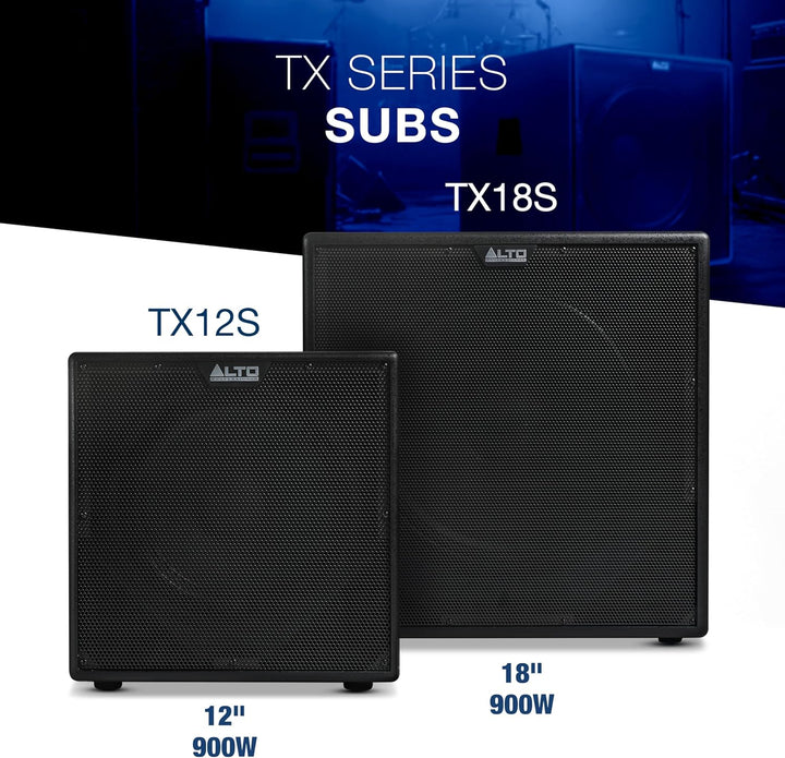 ALTO TX12S 900W 12-Zoll Aktiv Subwoofer, DSP-optimierter PA Anlage mit 2-Zoll Schwingspule, überrage