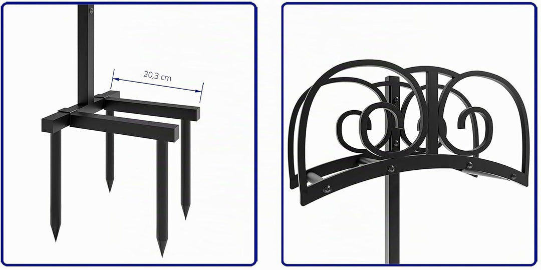 Verbesserter Gartenschlauchhalter mit 4 Spikes – Robuste Wasserschlauchtrommel aus Metall, Schlauch-