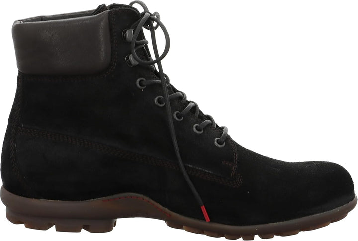 THINK! Herren Kong Leder Gefütterte Nachhaltige Stiefelette 45 EU 0000 Schwarz Kombi, 45 EU 0000 Sch