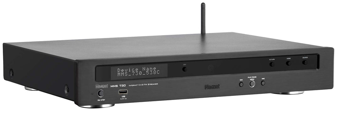 Magnat MMS 730, schwarz - kompakter Netzwerk-Player mit hochwertiger Aluminium-Front und zahlreichen
