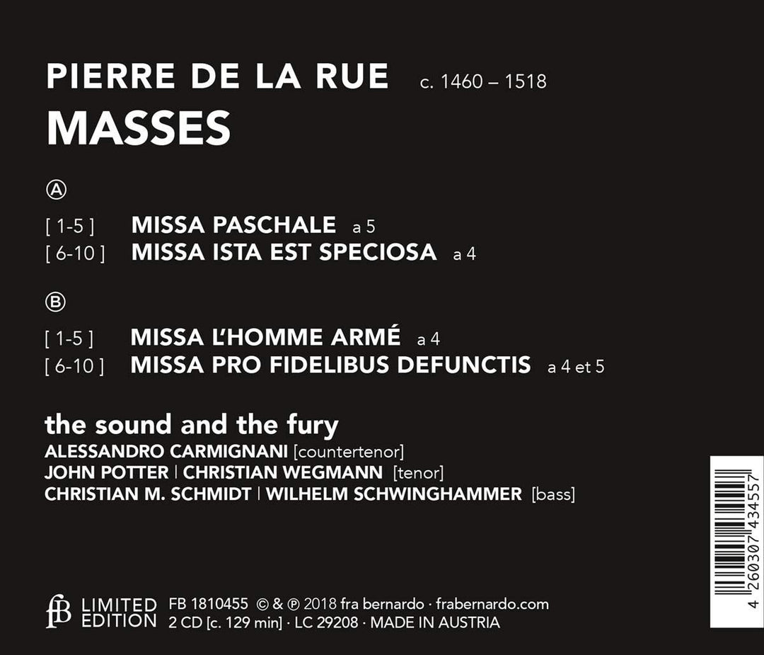 de la Rue: Messen, Audio-CD