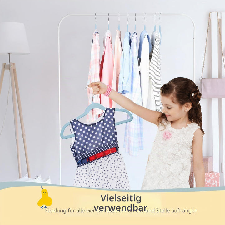 ManGotree 35cm Kinder Samt Kleiderbügel, Ultradünne Kinderkleiderbügel mit 360° Drehbarem Haken, rut