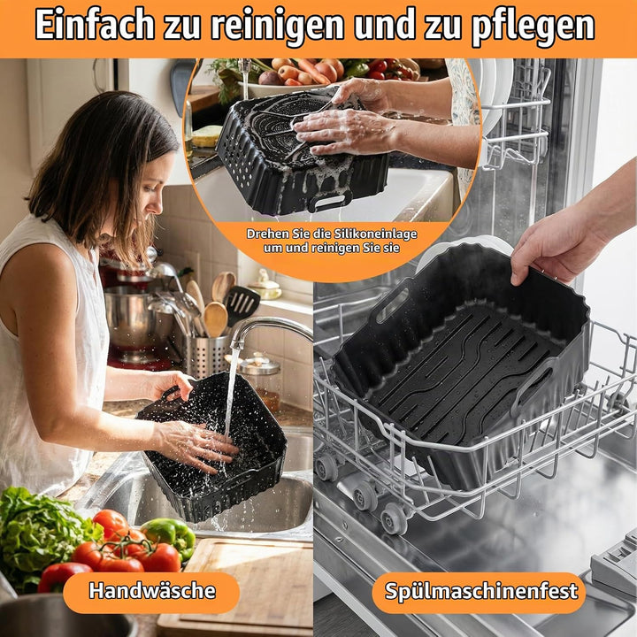 Airfryer Silikonform Heissluftfritteuse Zubehör für Philips Airfryer 4000 Series Stacked Dual Basket