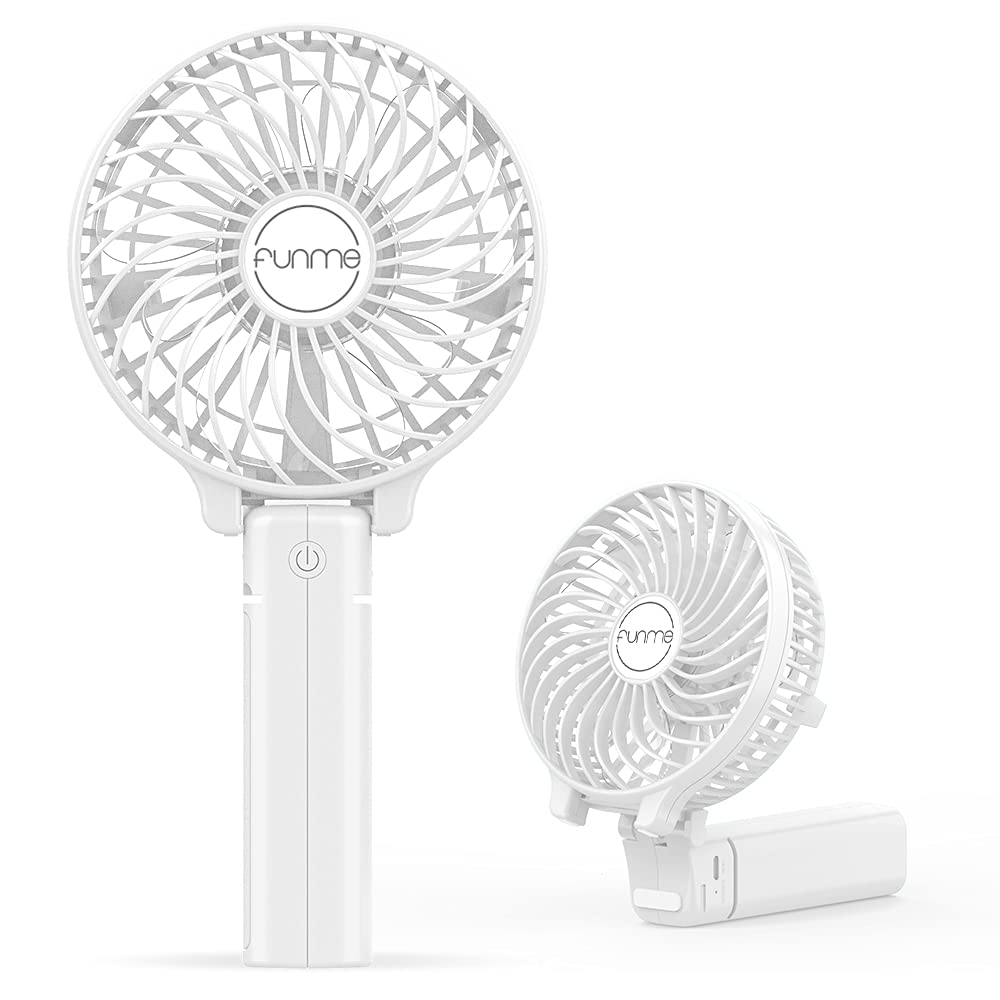 Funme Handventilator Akku Mini Ventilator Tragbar Lüfter Aufladbarer Akku 3-10 Std Leiser Tischventi