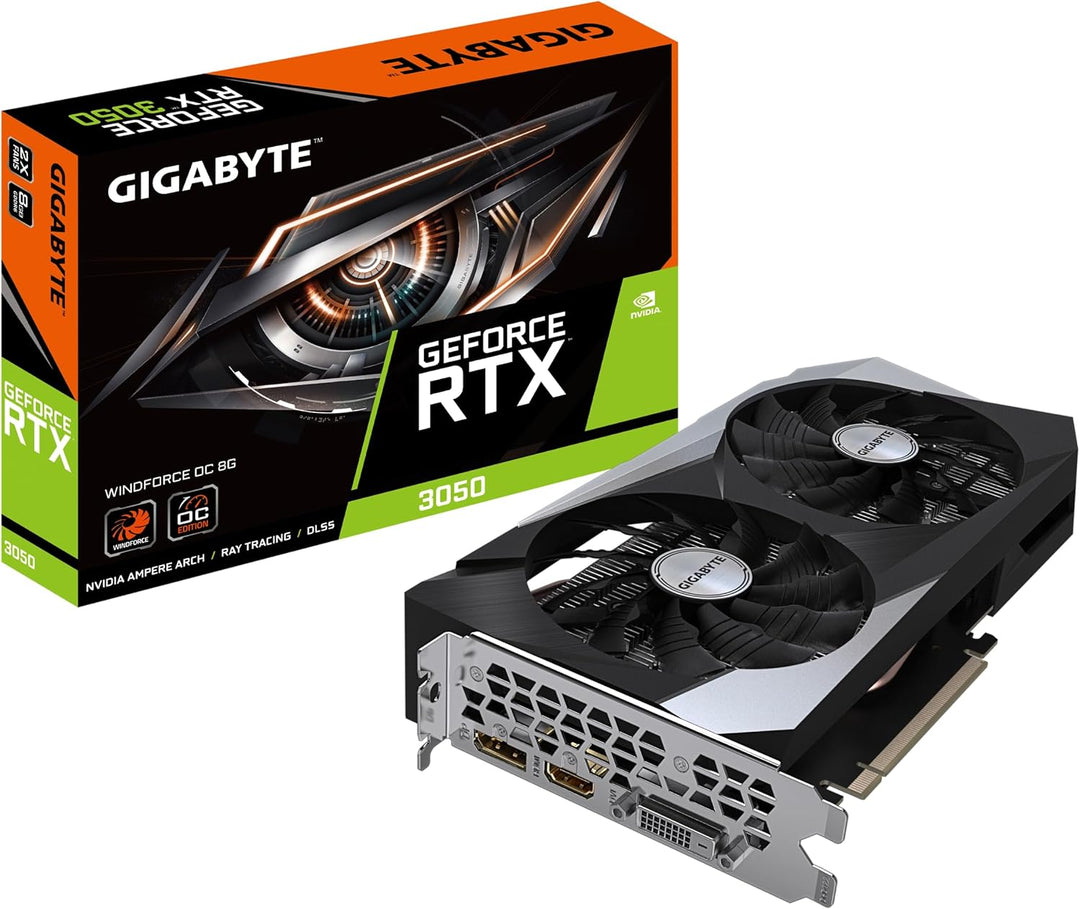Gigabyte NVIDIA GeForce RTX 3050 WINDFORCE OC Graphics Card - 8GB GDDR6, 128-bit, PCI-E 4.0, 1792MHz