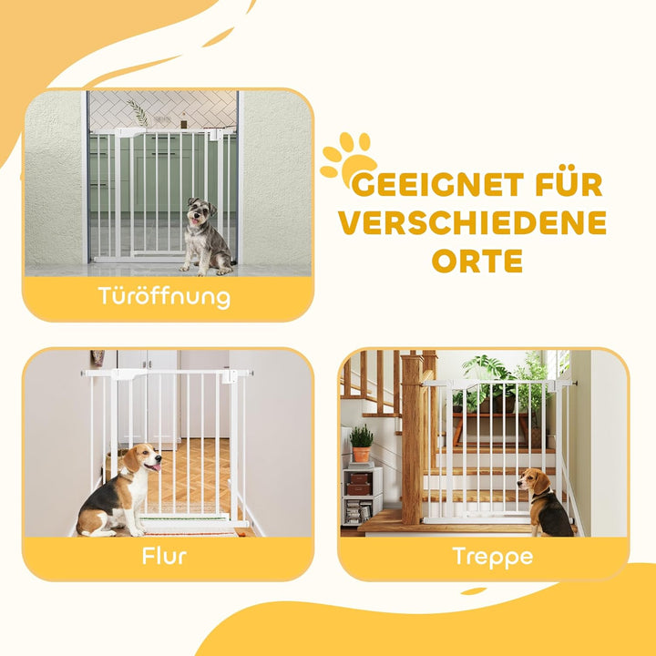 PawHut Treppenschutzgitter Absperrgitter Hund Schutzgitter ohne Bohren 76-89 x 76 cm Türschutzgitter