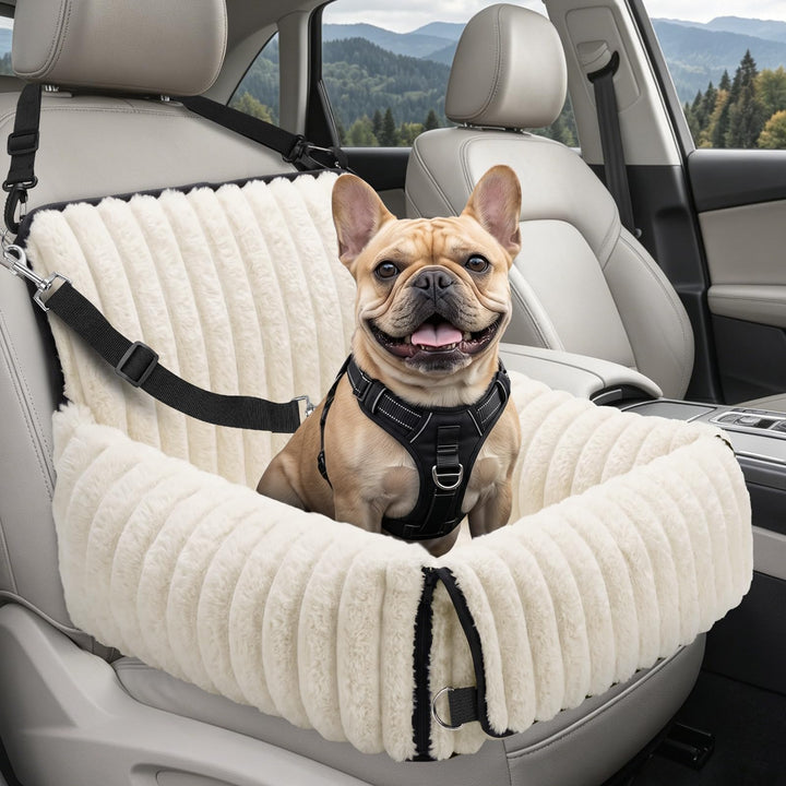 MIXJOY Hunde Autositz für kleine bis mittlere Hunde, Waschbarer Ansteckbare Leine verdickter Memory-