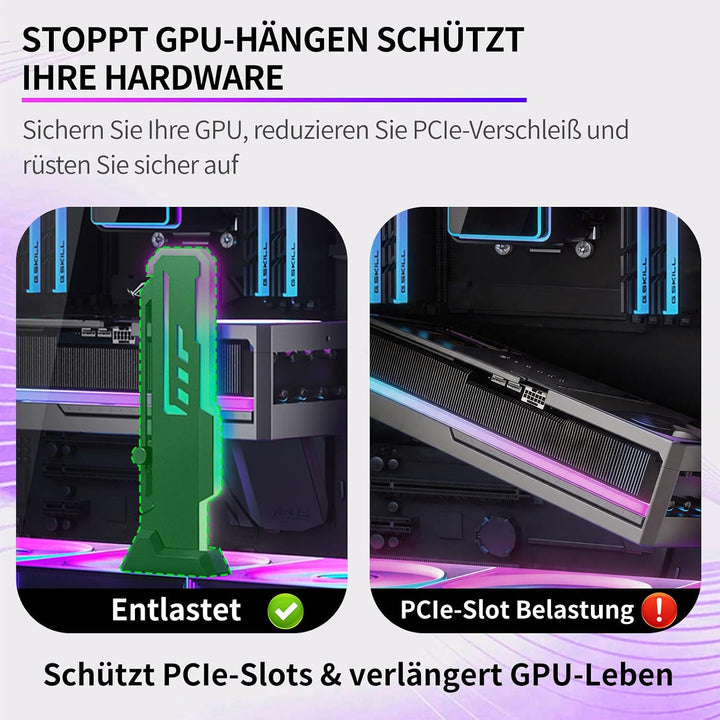 X7 ARGB Grafikkarten-Halterung, 5V-3-Pin, 60–163 mm, Schwarz, Schwarz
