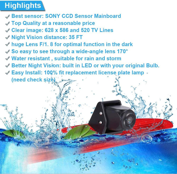 Auto Dritte Dachoberseitenbremse-Lampenkamera Bremslicht-hintere Ansicht-Unterstützungskamera, Ersat