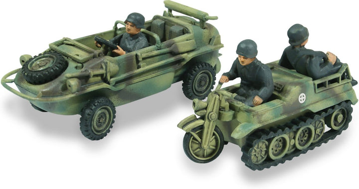 Lindberg 76084 - Schwimmwagen & 1/2 TrackMotorcycle