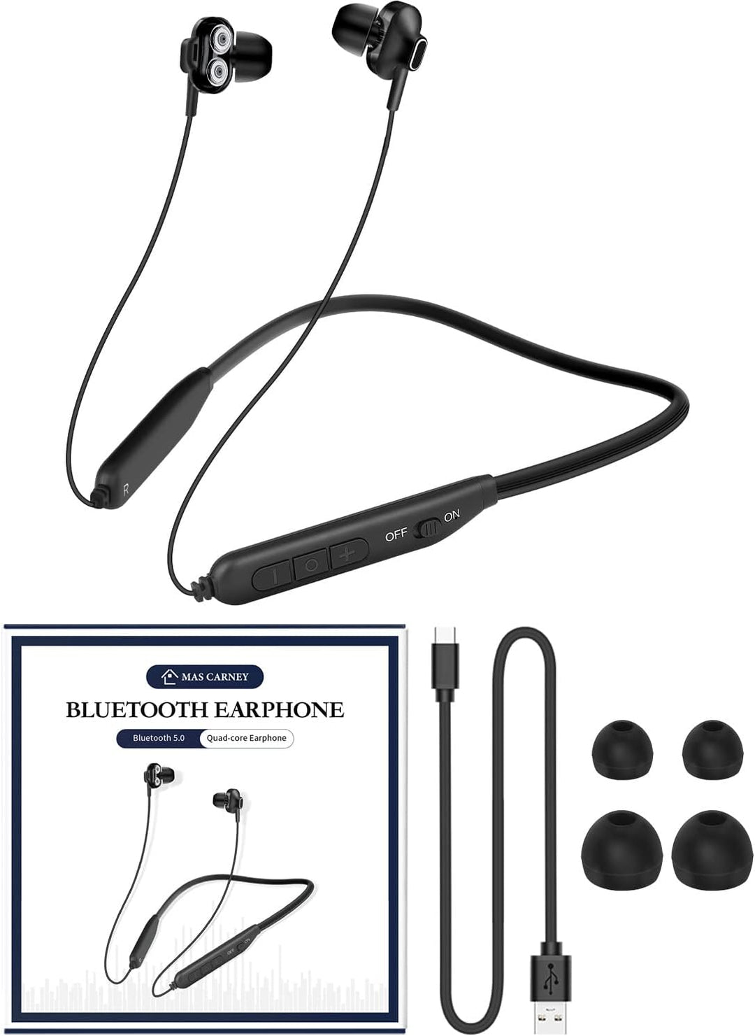 MAS CARNEY BI2 Bluetooth Kopfhörer In Ear (1 Kopfhörer), 1 Kopfhörer
