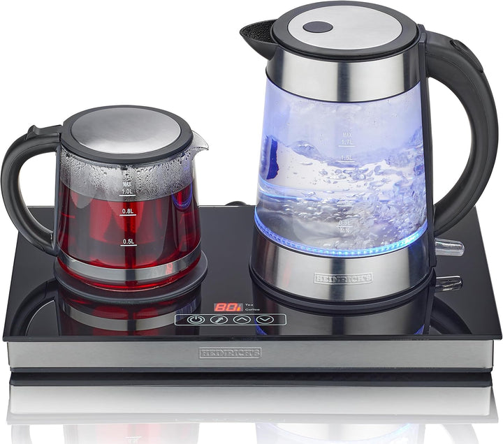 HEINRICHS Teestation, Tee-und Kaffeestation, Wasserkocher 1,7L und Teekanne 1L mit Edelstahlfilter,