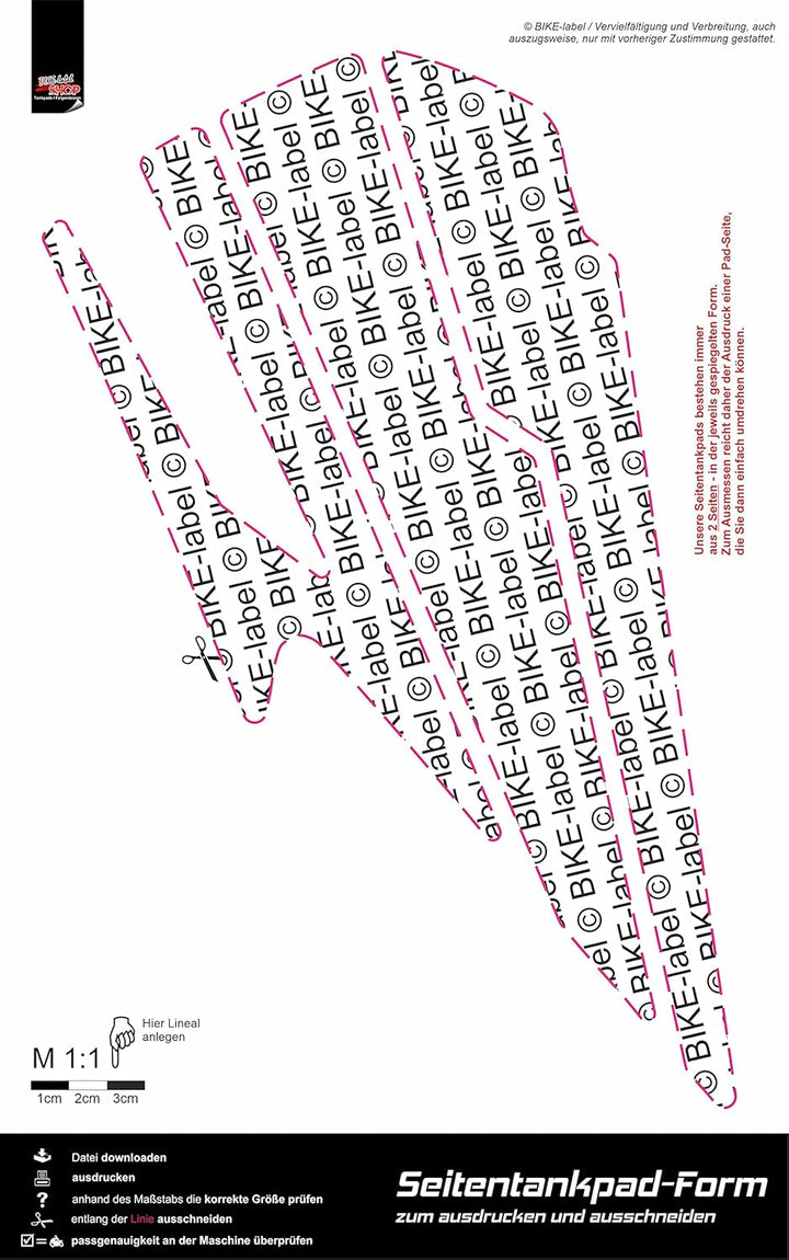 BIKE-label Tankpad Seitenpad kompatibel für KTM 1290 Super Duke R ab BJ 2020 X800464VA 1290 Super Du