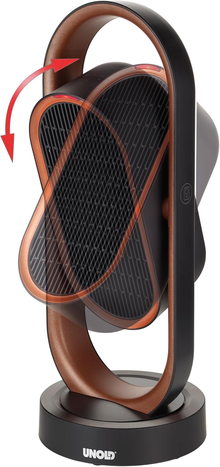 Unold 86535 3D Heizlüfter 3D - Kupfer/Schwarz, 1800 Watt, Überhitzungsschutz, Schutzklasse II, Venti