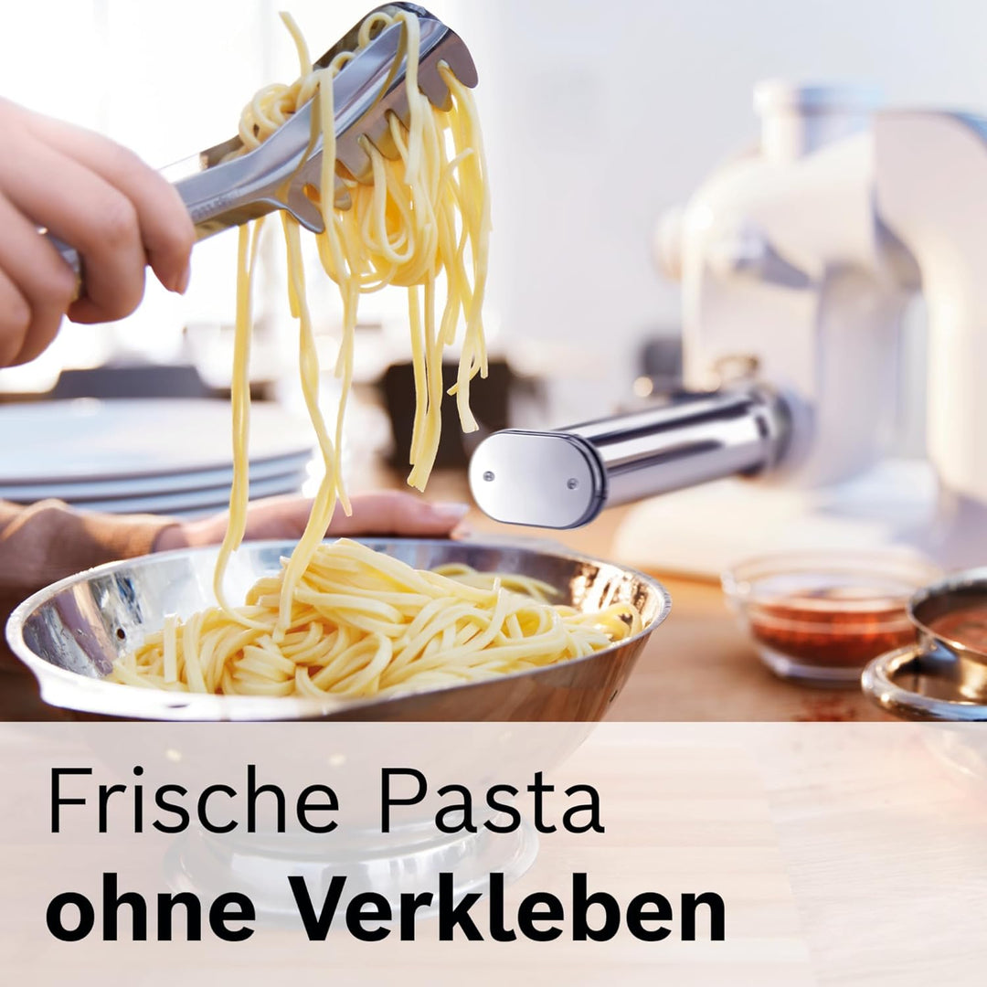 Bosch Pastawalze Spaghetti MUZ5NV3, Pastawalze für Spaghetti, Nudelvorsatz, 1,6mm, Edelstahl, passen