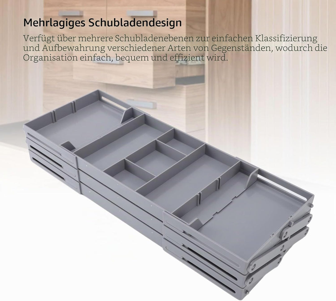 Multi -Level -Schubladenorganisator, Make -up -Organisator für Schubladenküche Geräte Utensilien Erw