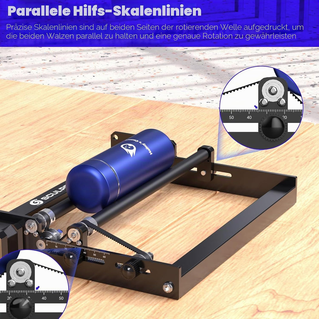 SCULPFUN Laser-Rotationswalze, Lasergravierer Y-Achsen-Rotationswalze mit 360°-Rotation zum Lasergra