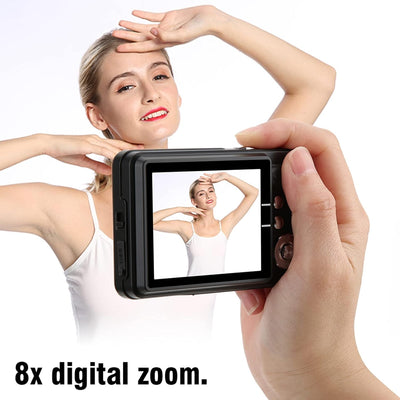 Digitalkamera, Kompakte 2,7 Zoll 18 MP Taschenkamera mit,Digitalkamera mit 8 fachem Zoom, Unterstütz