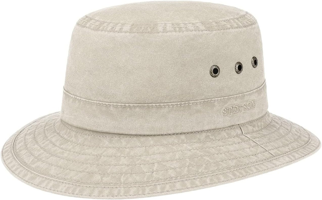 Stetson Reston Freizeithut Damen/Herren (Kophöhe ca. 9cm) - Schlapphut aus Bio-Baumwolle Packable -