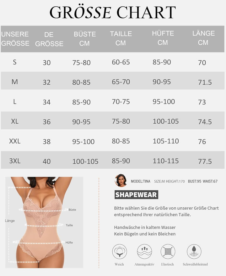 Shapewear Damen Bodysuits Bauchweg Formende Body Shaper Figurformende Unterwäsche Shaping Miederbody