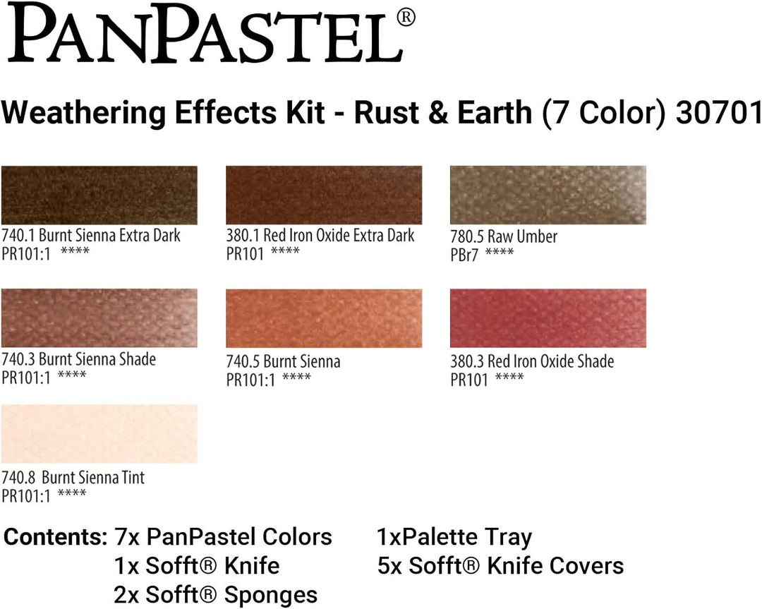 PanPastel 30701 Wettereffekte, Rost/Erde, 7 Farben, Kit für Hobby und Modellierung, ultraweiches Pas