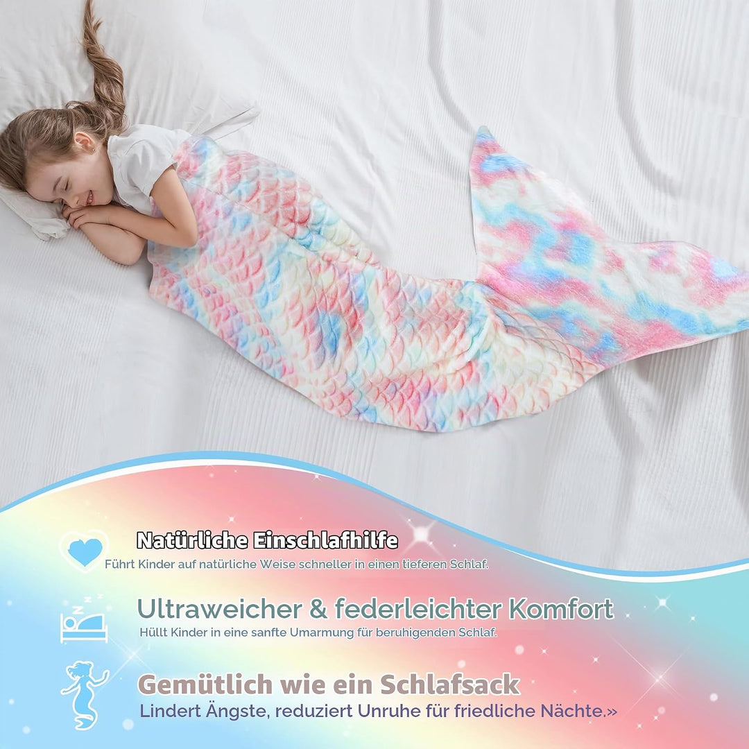 Catalonia Classy Meerjungfrauenflosse Mädchen 140 150, Meerjungfrau Flosse Decke Farbwechsel Kinder