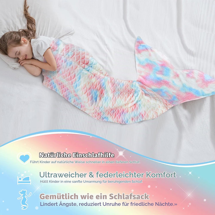Catalonia Classy Meerjungfrauenflosse Mädchen 140 150, Meerjungfrau Flosse Decke Farbwechsel Kinder