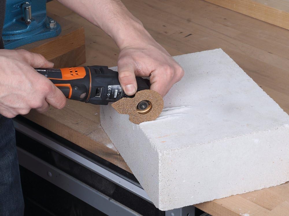wolfcraft |Schleifschneider „PRO“ HM-bestreut, Universal-Aufnahme, Mörtelreste und Zementfugen - Ø65
