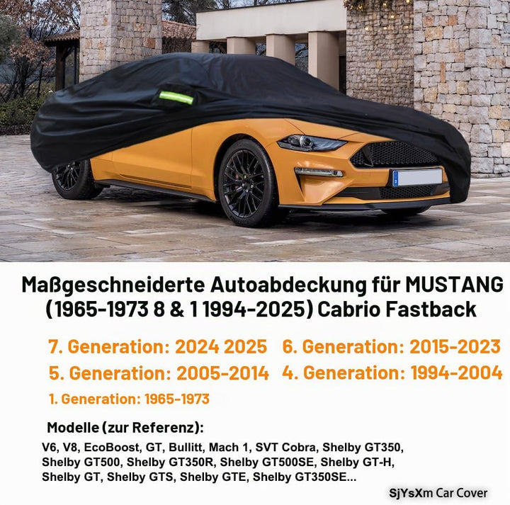 Autoabdeckung Kompatibel mit Ford Mustang 1965-1973 1994-2026 Mustang GT, Dark Horse, EcoBoost Conve
