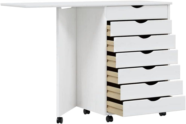 vidaXL Rollschrank, Rollcontainer mit 7 Schubladen, Kommode Schubladenschrank mit Rollen, Büroschran