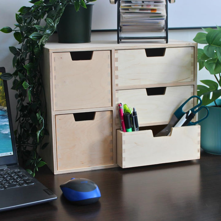 Schubladen-Box aus Holz – Elegante Minikommode für vielseitige Aufbewahrung | Premium Qualität, natü