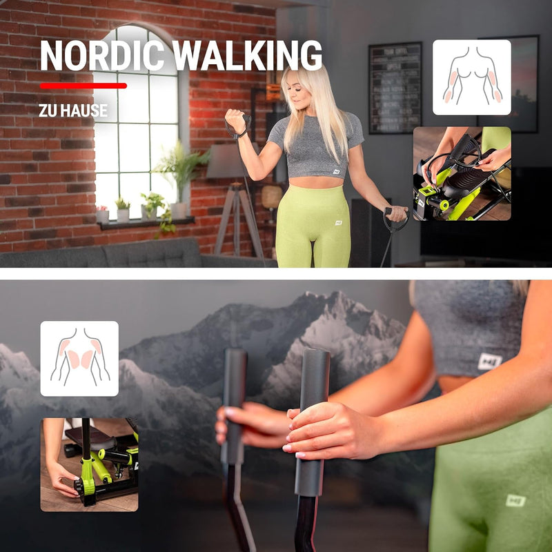 Hop-Sport Swing Stepper HS-45S Slim Up-Down-Side-Stepper für Zuhause - Ganzkörpertraining - inkl. Tr