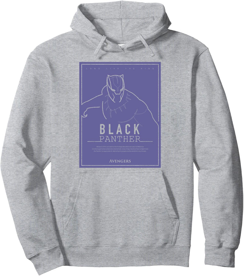 Marvel Black Panther Outlined Movie Poster Pullover Hoodie