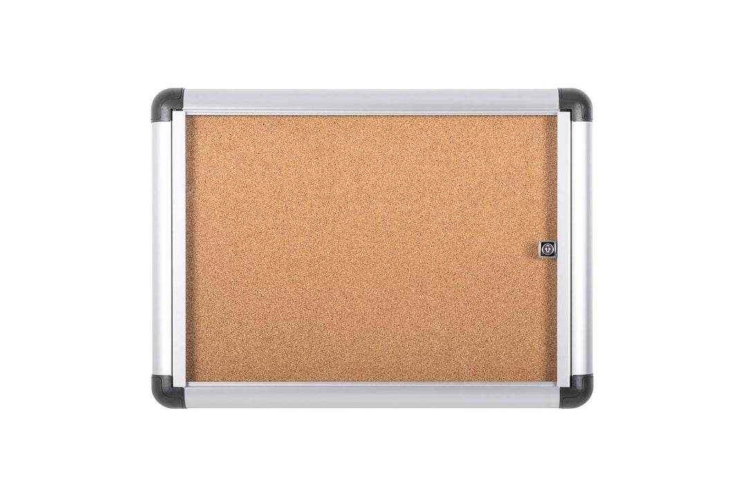 Bi-Office Schaukasten Vitrine"Enclore Extra", Kork, geeignet für 2 x DIN A4, silberner Aluminiumrahm