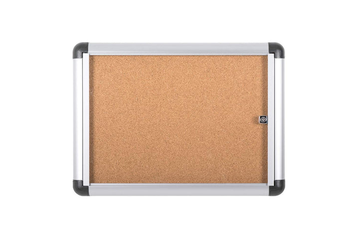 Bi-Office Schaukasten Vitrine"Enclore Extra", Kork, geeignet für 2 x DIN A4, silberner Aluminiumrahm
