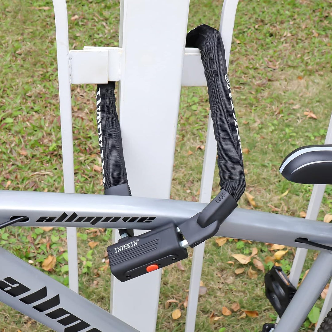 INTEKIN Fahrrad Kettenschloss hohe Sicherheitsstufe, Schwer Fahrradschloss aus gehärtetem Stahl, 8mm