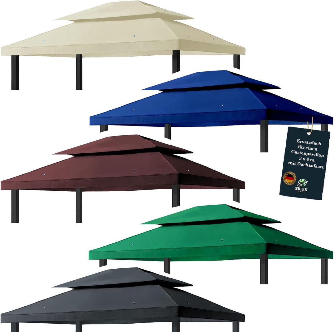 freigarten.de Ersatzdach für Pavillon 3x4 Meter Wasserdicht Material: Panama PCV Soft 370g/m² extra