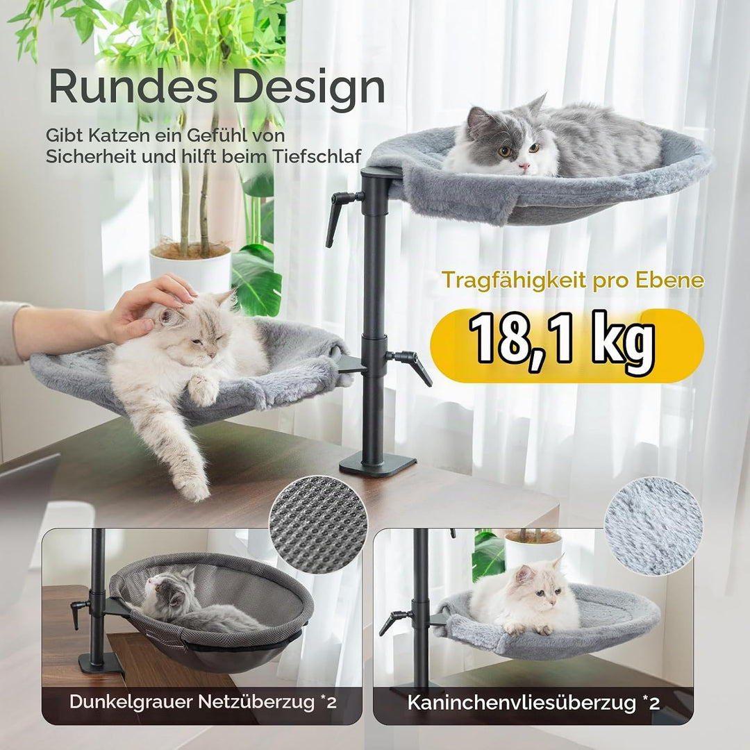 CATISM 2 Katzenbett für Schreibtisch - 360° drehbar &amp; höhenverstellbar katzenkorb, Katzenhängematte