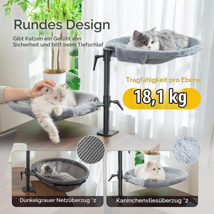 CATISM 2 Katzenbett für Schreibtisch - 360° drehbar &amp; höhenverstellbar katzenkorb, Katzenhängematte
